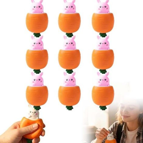 Longziming - Jeu de poussée interactif Lapin - Jouet surprise Lapin - Jeu de gobelets mécaniques - Effet lapin sauteur - Conception ronde sécurisée - Anti-stress et développement de la motricité - 9 p (1/5)