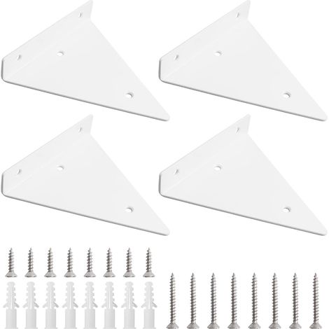 Support d'étagère invisible blanc, 4 pièces, montage flottant robuste, adapté pour cuisine, jardin et bureau (1/5)