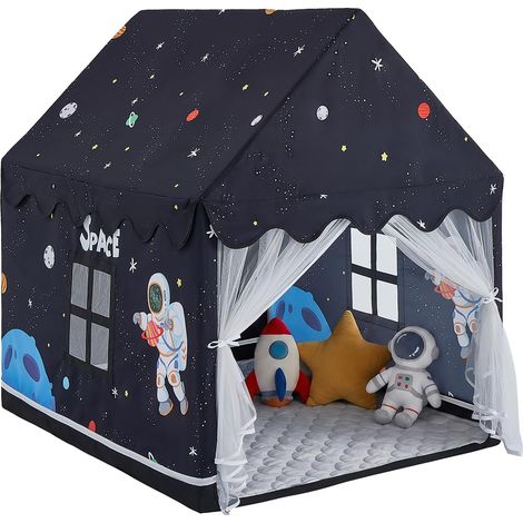 Children's Outdoor Play Tent - Children's Play Tent with Mat - Children's Garden House for Indoor and Outdoor (Black) (1/5)