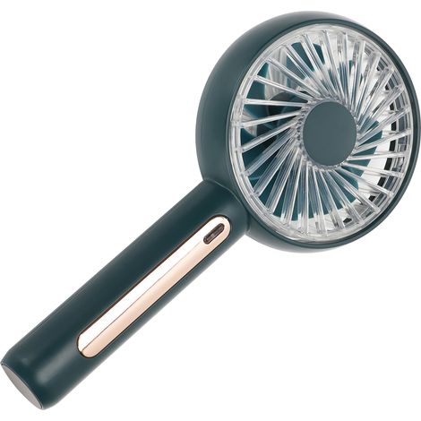 Ventilateur de Bureau Mini avec Support Téléphone, 4 Vitesses et Angle Réglable 15° (Vert)