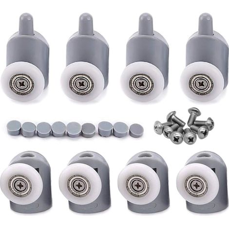 Roulettes pour portes de douche, diamètre de roue de 23 mm, haut et bas