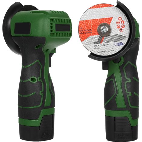 Meuleuse d'angle sans fil 7000 tr/min Mini outil de meulage électrique avec 2 batteries 16,8 V 2000 mAh et lame de coupe pour brique polie bois pierre acier. (1/5)