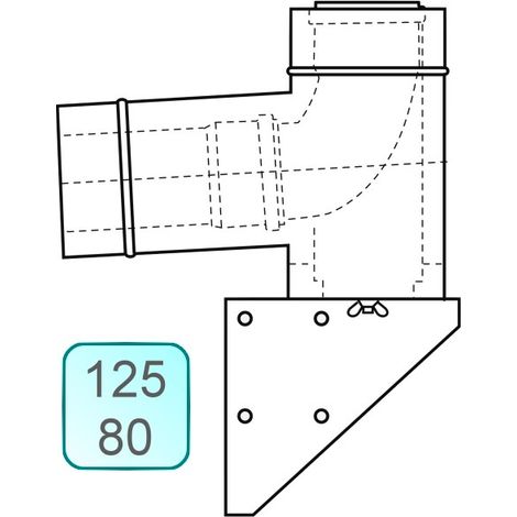 Außenwandkonsole INOX/PP DN125/80 - 48000009762 von Weishaupt