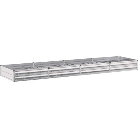 Jardin surélevé Argenté 320 x 80 x 24 cm galvanisé vidaXL