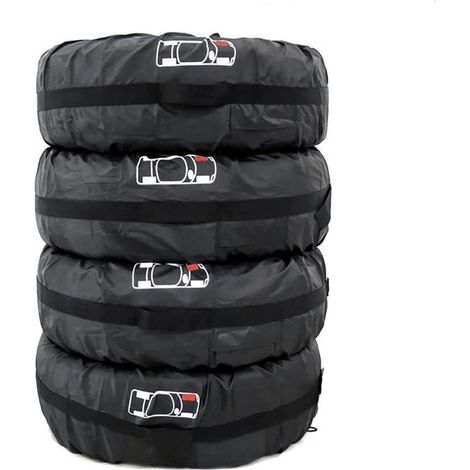 Paquete de cuatro bolsas impermeables para neumáticos de coche con asas,Protección para neumáticos,Tela Oxford 210D,Diámetro: 66 cm (1/5)