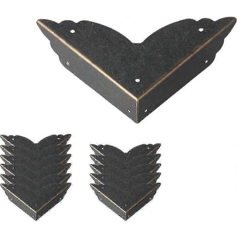 Lot de douze protections d'angle métalliques vintage pour meubles (1/5)