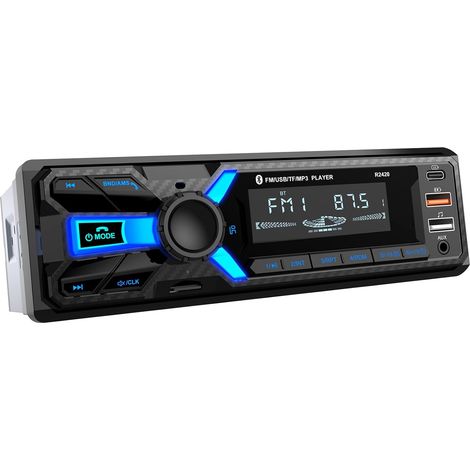 RDS-Autoradio Bluetooth 5.0, Bluetooth-Autoradio, Typ-C-Ladeanschluss, FM/AM-Autoradio 1Din, 4x65W-Autoradio unterstützt Freisprechen/2 USB/AUX/SD/TF/MP3-Player