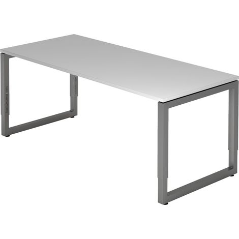 bümö Schreibtisch Serie-R Rechteck: 180 x 80 cm  Grau Graphit (1/5)