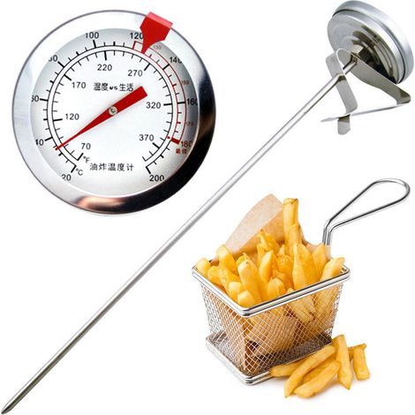 Themomète pofessionnel de cuisson, themomètes pou babecue, themomète pou fou en acie inoxydable jusqu'à 300°C/550°F, indicateu de tempéatue pou fumois à chabon, avec themomète (1/3)