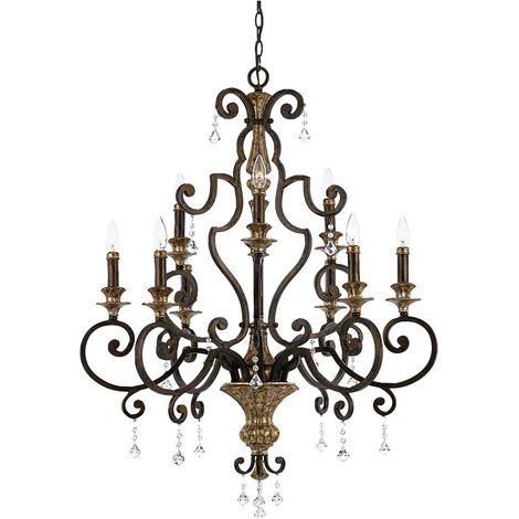 Elstead Marquette - Lustre à 9 ampoules au fini bronze antique, E14 (1/5)