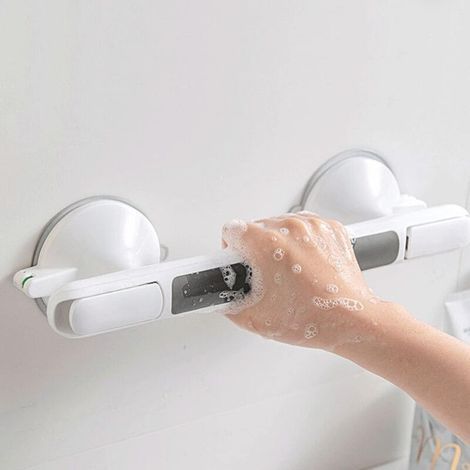 Barre d'appui à ventouse, 2 pièces, poignée de douche, poignée de sécurité, support de salle de bain, poignée de douche, pour salle de bain, douche, enfants et personnes âgées (1/5)