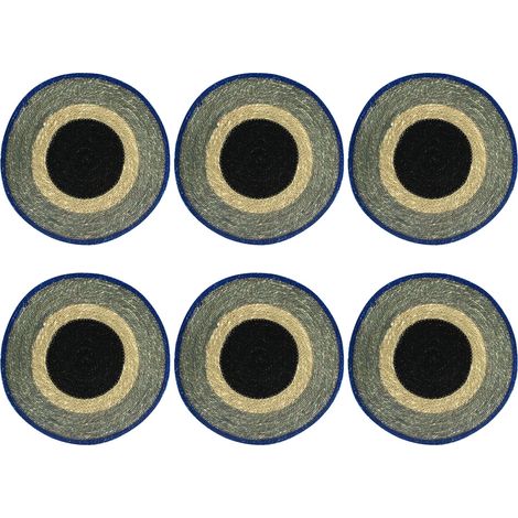 Lot de 6 sets de table Ø38cm en jonc de mer, LUNA (1/2)