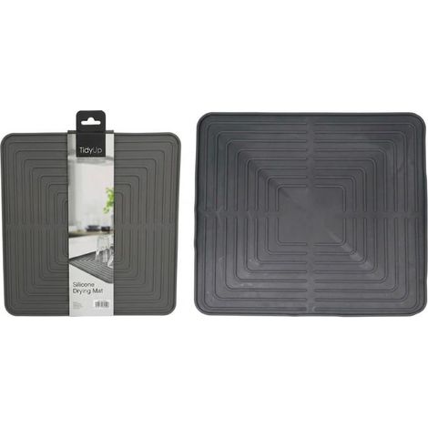 EXCELLENT tapete escurridor silicona 31x31 cm , Tapete escurridor de silicona 31 x 31 cm negro, un accesorio de cocina práctico y resistente diseñado para facilitar el secado de va