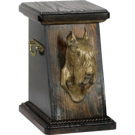 Schnauzer, Schnauzer I - une urne funéraire pour chien, une urne élégante ornée d'une statuette, une urne commémorative avec un buste de chien par Art-Dog (1/5)