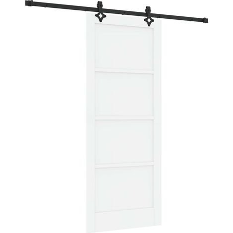 Maison Exclusive - Schiebetür Weiß und Schwarz 83 x 202 cm Massiv