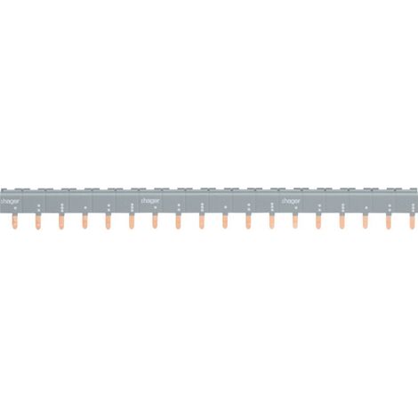 Hager – Barre de pontage 3P+N 63A – 24 modules – Pour disjoncteurs 1P+N, 3P et 3P+N – Tension 440V – Connexion à vis