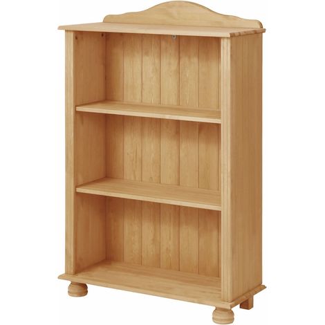 Bibliothèque basse en pin – 2 étagères – Bois massif certifié FSC – Design classique pour rangement décoratif (1/5)