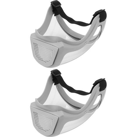 Masque de Protection Transparent Réutilisable avec Filtres Amovibles, Gris-Blanc pour Adultes (1/5)
