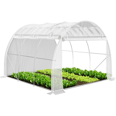 Serre de Jardin Tunnel 300x300x200cm en Acier Galvanisé PE Haute densité 140 g/m² 9m2 Anti-UV avec Zip Enroulables Idéale pour Toutes Saisons (1/5)