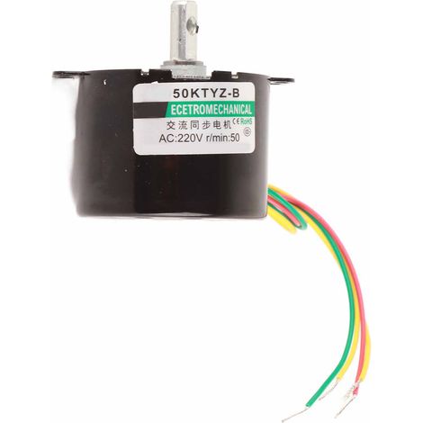 1 Stück AC220V Miniatur-Synchronmotor mit niedriger Drehzahl und großem Drehmoment, Rechts-/Linkslauf (50 U/min) (1/5)