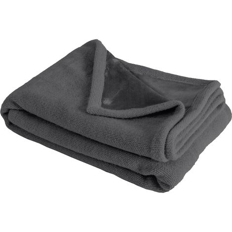 SACASA - Manta plaid gris oscuro 130x170cm PANORA