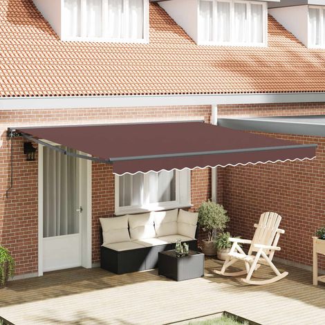 Toldo Retráctil Marrón 400x300 cm tela