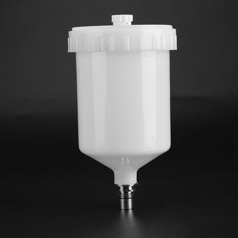 Jeffergarden Godet en plastique à gravité pour peinture, raccord fileté pour pistolet à peinture, capacité 600 ml (1/5)