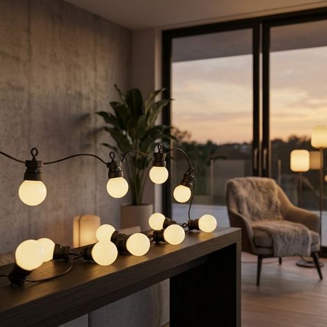 Battery Operated Warm White Party Lights with Timer (1/2)