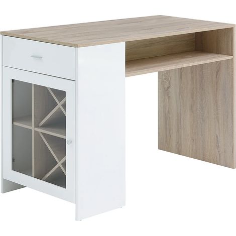 Mobile da bar con scomparti Bianco e Naturale - NIRAYA (1/5)