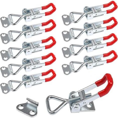 10 pcs metal hinge lock, GH-4001 lock, quick adjustable stainless steel 304 woodworking clip hinge clip snap fixing for fixing and fastening, load capacity 100KG