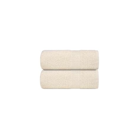 2-teiliges Set cremefarbener Waschlappen 30x30 cm 360 g/m² - Crezuo