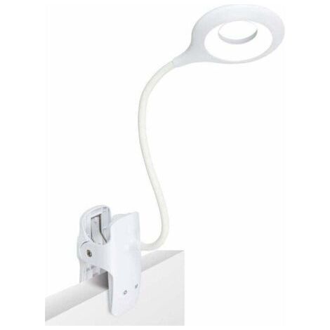 LED Lampe de Lecture,3 réglages différents Eye Protect lampe à pince Pour Livre,Lampe de lecture rechargeable USB,Lampe de bureau à pince à commande tactile