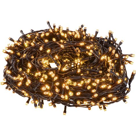 Catena luminosa natalizia con 500 led bianco caldo, lunghezza 25 + 5 mt, adatta all'esterno (1/3)