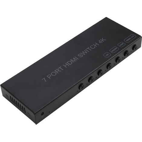 Commutateur HDMI compatible 7 ports, 7 entrées et 1 sortie, prend en charge la 4K à 60 Hz 2.0, compatible avec les consoles Series X, NS Switch, PC et TV. (1/5)