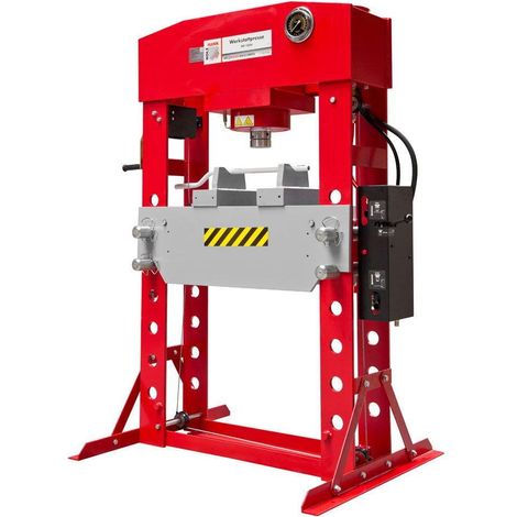 Holzmann – Presse hydraulique manuelle et pneumatique 100 t – Vérin à course 300 mm – Manomètre avec indicateur de pression – Zone de travail 93-993 mm (1/5)