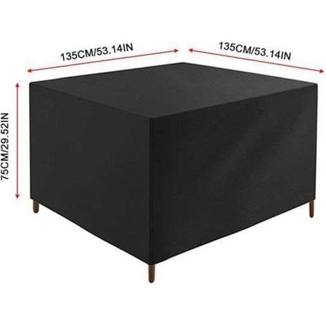 Wasserdichte Polyester 210D Gartentisch-Schutzhülle - 135x135x75 cm (1/3)