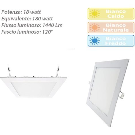 Pannello led incasso quadrato slim 18 watt plafoniera luce naturale 4000k faretto illuminazione di interni driver incluso (1/4)