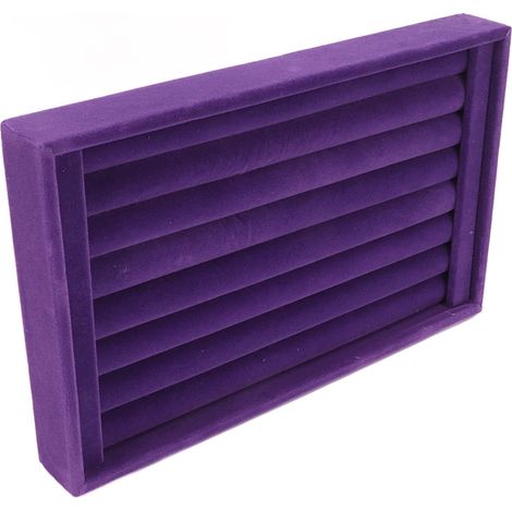 Plateau de Rangement de Bijoux Empilable Violet à 7 Fentes, pour Boucles d'oreilles, Bagues, Goujons, Vitrine Souple (1/5)