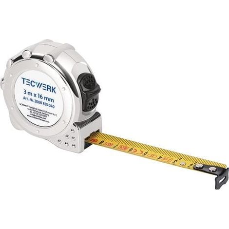 TECWERK Taschenrollbandmaß L.3m B.16mm mm/cm EG II Ku.CR TECWERK (1/3)