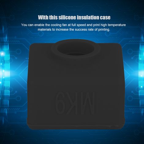5 Manchons Isolants en Silicone pour Bloc Chauffant Imprimante 3D, Compatibles Creality Ender 3, CR-10, MK7 MK8 MK9, Noir