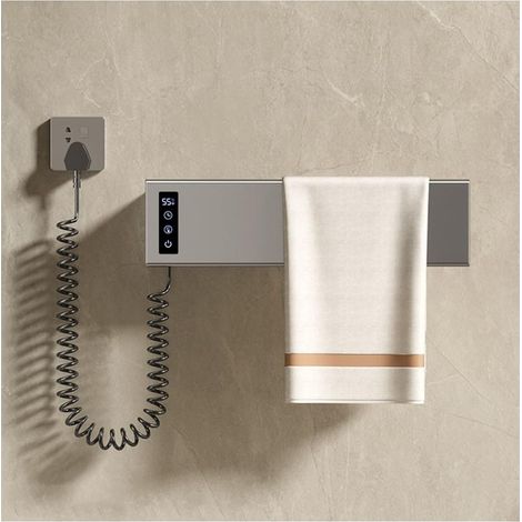 Large Wall-Mounted Bathroom Radiator Panel, Electric Towel Warmer with Temperature Control, Towel Warmer for Bathroom/Living Room, Grey, 1 Rod (1/5)