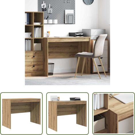 Bureau compact - Bureau Chêne artisanal 100 x 50 x 76 cm (1/5)