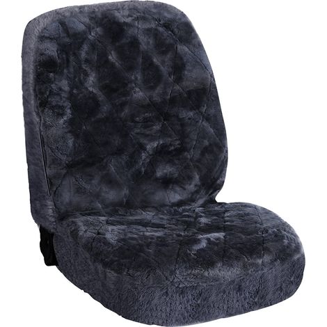 WOLTU 1xHousse de siège de Voiture Universelle, en Peau d'agneau, Couverture de siège Avant du Laine, Gris, AS7334gr (1/4)