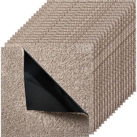 VEVOR Piastrelle per Moquette, 457 x 457  mm 10 Pezzi, Tappeto Quadrato Modulare, Pavimento Morbido Imbottito per Copertura Senza Cuciture 2,09 ㎡, per Soggiorno Camera da Letto, Marrone Chiaro