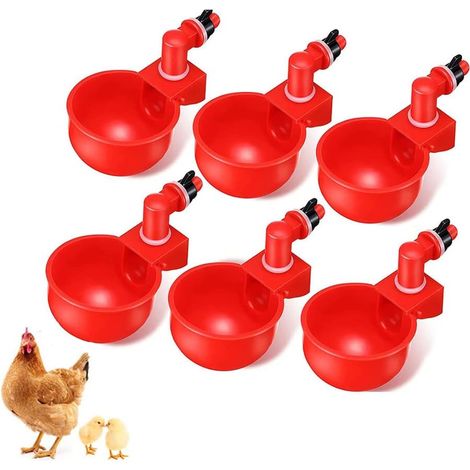 Abreuvoir de poulet automatique 6 pièces magenta, abreuvoir de volaille en plastique, tasse à boire de volaille, bol à boire de volaille à boire (1/5)