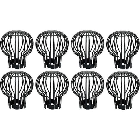 Lot de 8 grilles de gouttière en plastique, récupérateurs de feuilles pour descentes pluviales, filtres pour descentes pluviales, protection contre les débris et la saleté dans les tuyaux d'évacuation (1/5)