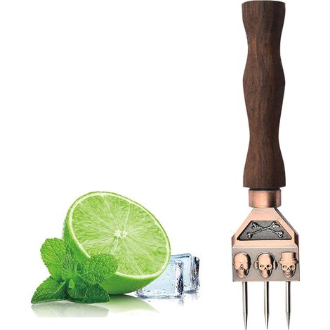 Pic à glace, brise-glace manuel, pic à glace en acier inoxydable, poinçon à manche en bois pour barman et cocktails.-AquaForge