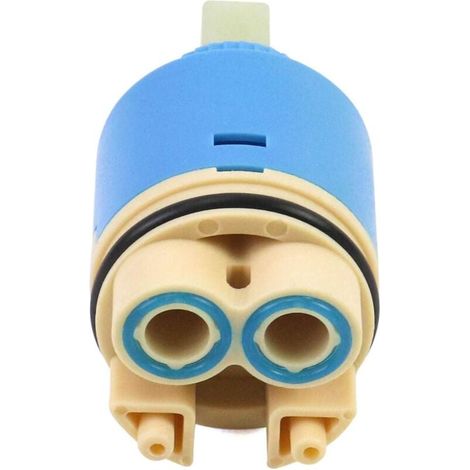 [NEVER USED] Ceramic replacement cartridge, ceramic for mixer tap, ceramic cartridge for kitchen or bathroom 35 mm, blue, with base (1/4)
