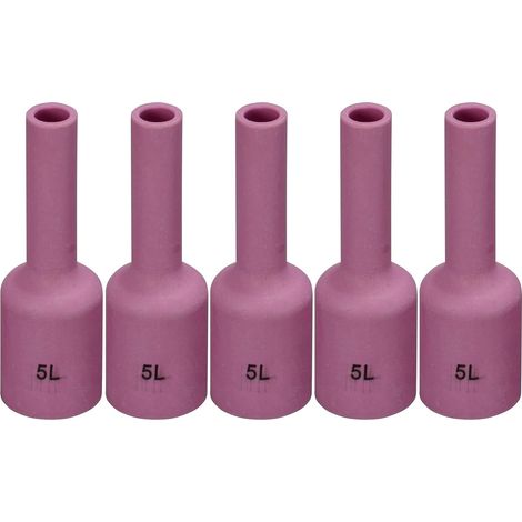 TIG Lentille à gaz en aluminium avec buse en céramique Longueur 54N17L 5L ‿Kit pour SR DTA DB WP 17 18 26 TIG Lot de 5 lampes de soudure (1/5)