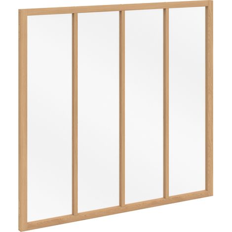 Atelierüberdachung 4 Glasscheiben B. 116 x H. 108 cm aus Holz und gehärtetem Glas (1/5)